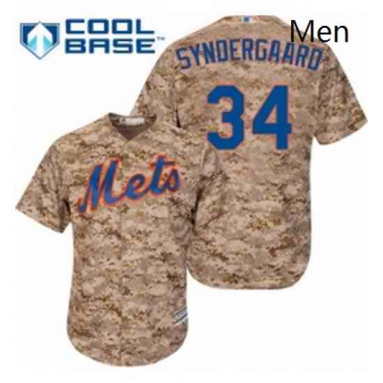 Mens Majestic New York Mets 34 Noah Syndergaard Authentic Camo Alternate Cool Base MLB Jersey